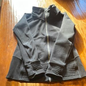 Washed black Lululemon funnel neck cotton jacket